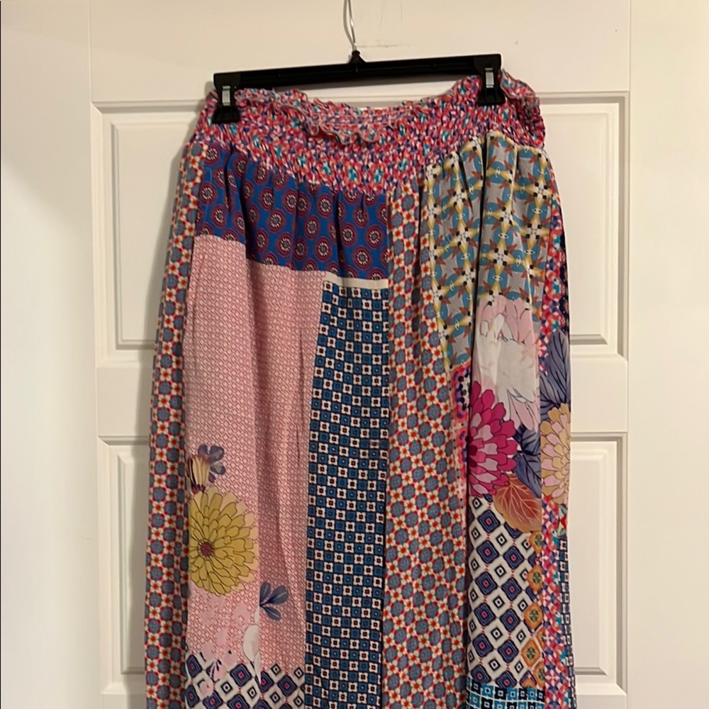 Johnny Was Floral Silk Pants